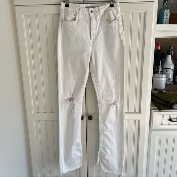 Zara Pants - White Distressed Jeans
